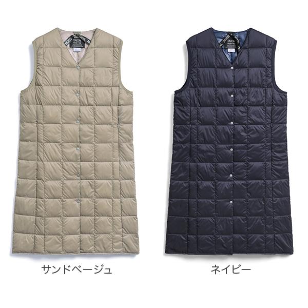 TAION（タイオン） ベーシック Vネック ロングダウンベスト インナー