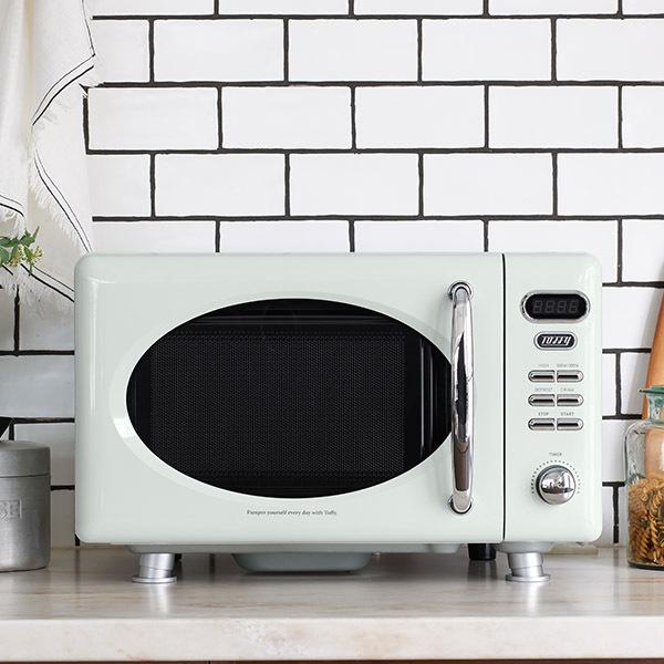 Toffy 電子レンジ K-DR1 小型 17L レンジ レトロ 単機能 フラット