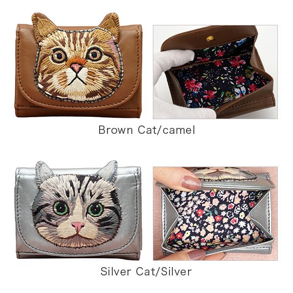 tamao tamao world タマオワールド ねこミニ財布 折り財布 刺繍財布
