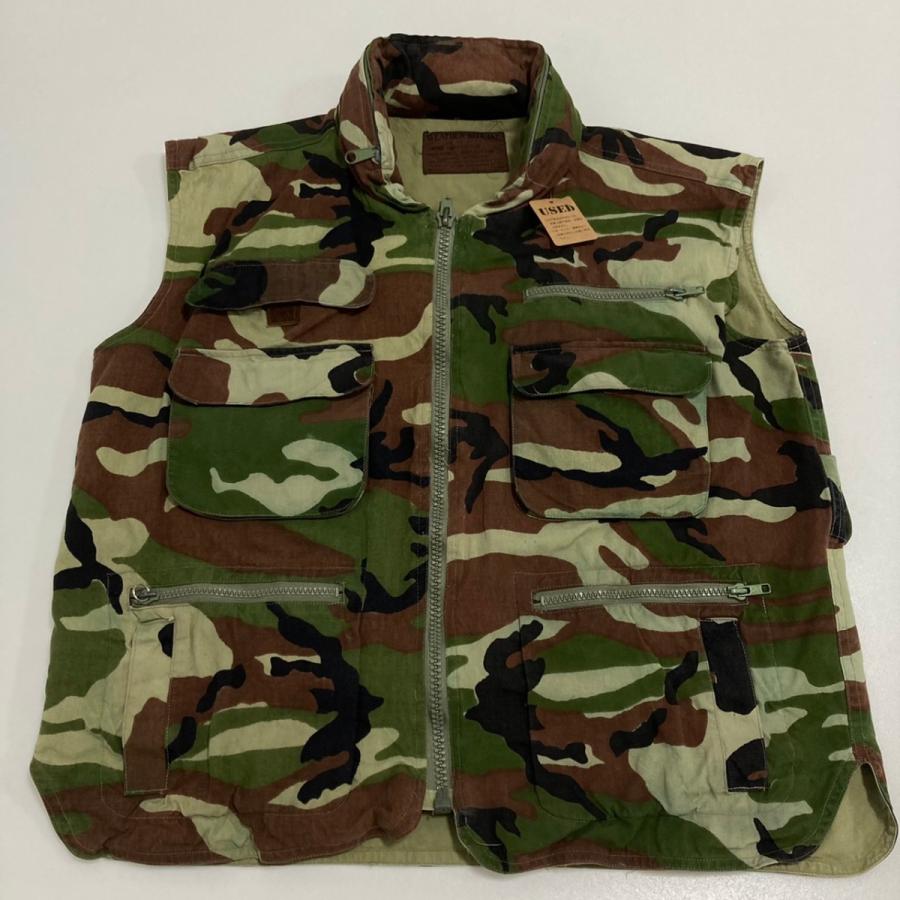 古着】WEATHER RITE INC フィッシングベスト 迷彩柄 隠しフード付き