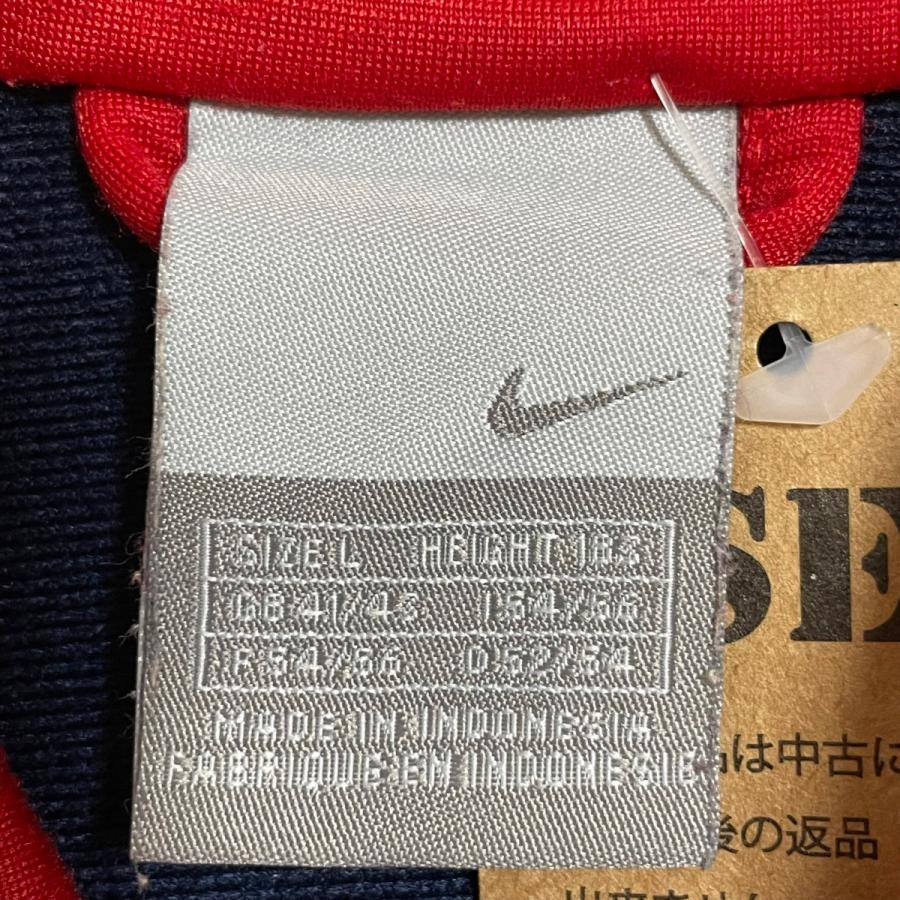 【古着】NIKE(ナイキ）　ジャージ トラックジャケット　紺 赤 白 Lサイズ　ラグランスリーブ ３本ライン 刺繍ロゴ｜lucidobell｜09