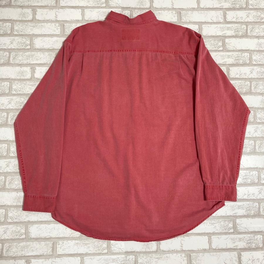古着 Marlboro マルボロ 長袖シャツ 無地シャツ 赤 レッド XLサイズ