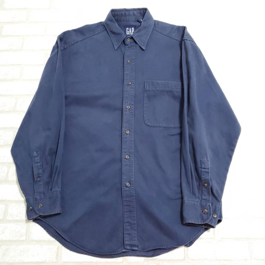 GAP（ギャップ） 古着 長袖シャツ シャツ 90年代 ネイビー 紺 Mサイズ