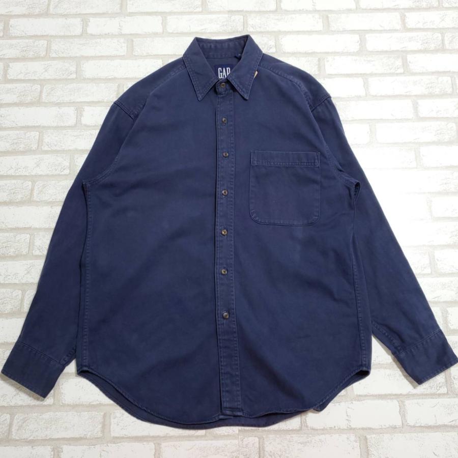 GAP（ギャップ） 古着 長袖シャツ シャツ 90年代 ネイビー 紺 Mサイズ