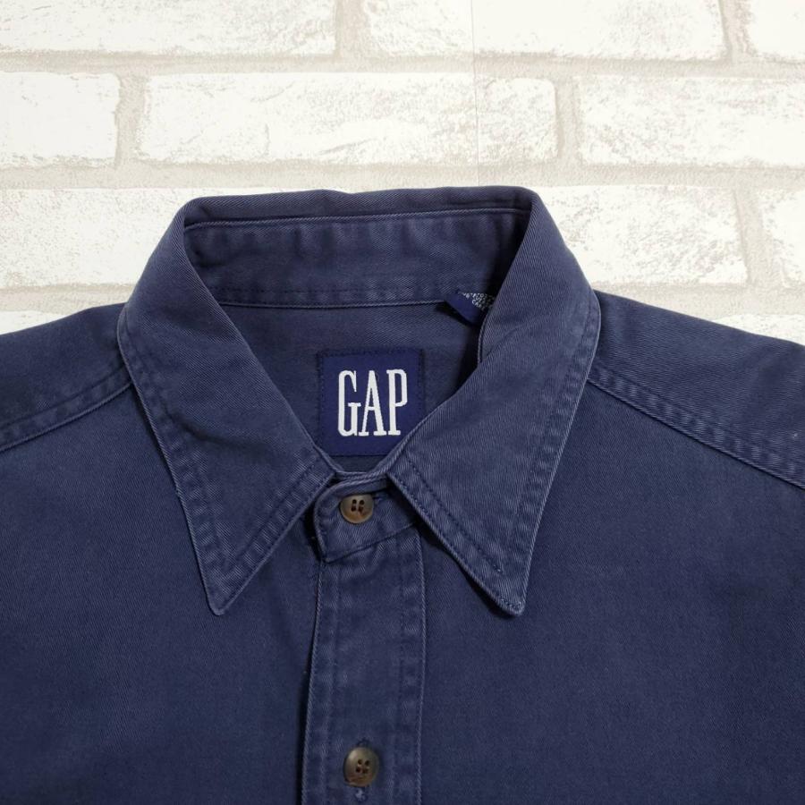 GAP（ギャップ） 古着 長袖シャツ シャツ 90年代 ネイビー 紺 Mサイズ