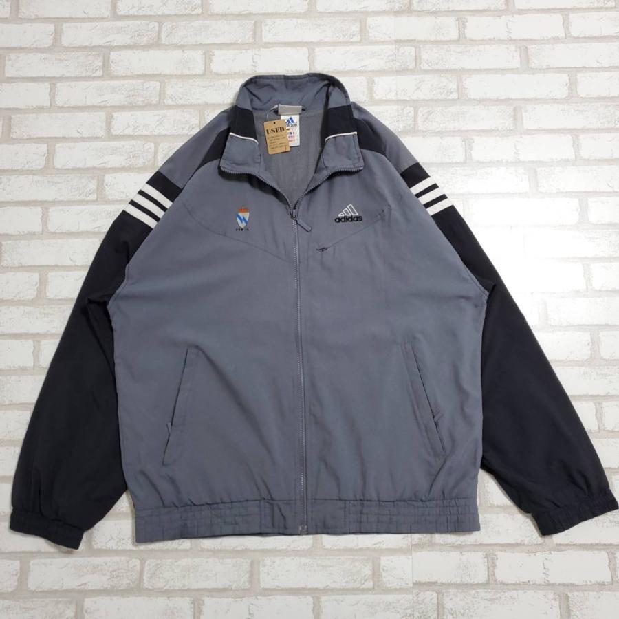 adidas（アディダス） 【古着】 グレー/ブラック ナイロンジャケット L