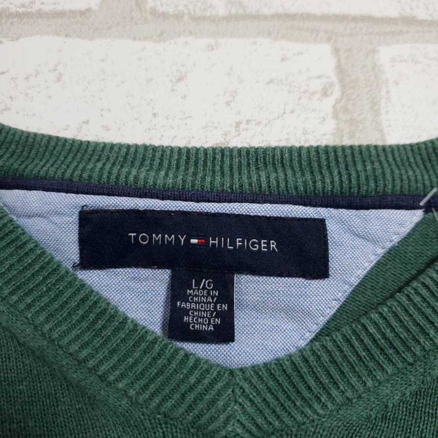 TOMMY HILFIGER ニットセーター トミーヒルフィガー 古着 緑 TOMMY HILFIGER ニットセーター トミーヒルフィガー 古着 緑