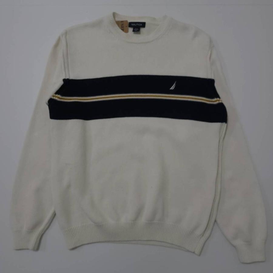 NAUTICA 【古着】NAUTICA ノーティカ ニット セーター 白 裾リブ 冬服 