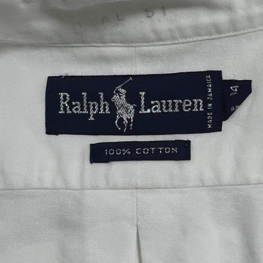 ラルフローレン 長袖シャツ 無地 古着 白 ホワイト 無地 ポニー刺繍 17−34サイズ Ralph Lauren｜lucidobell｜08