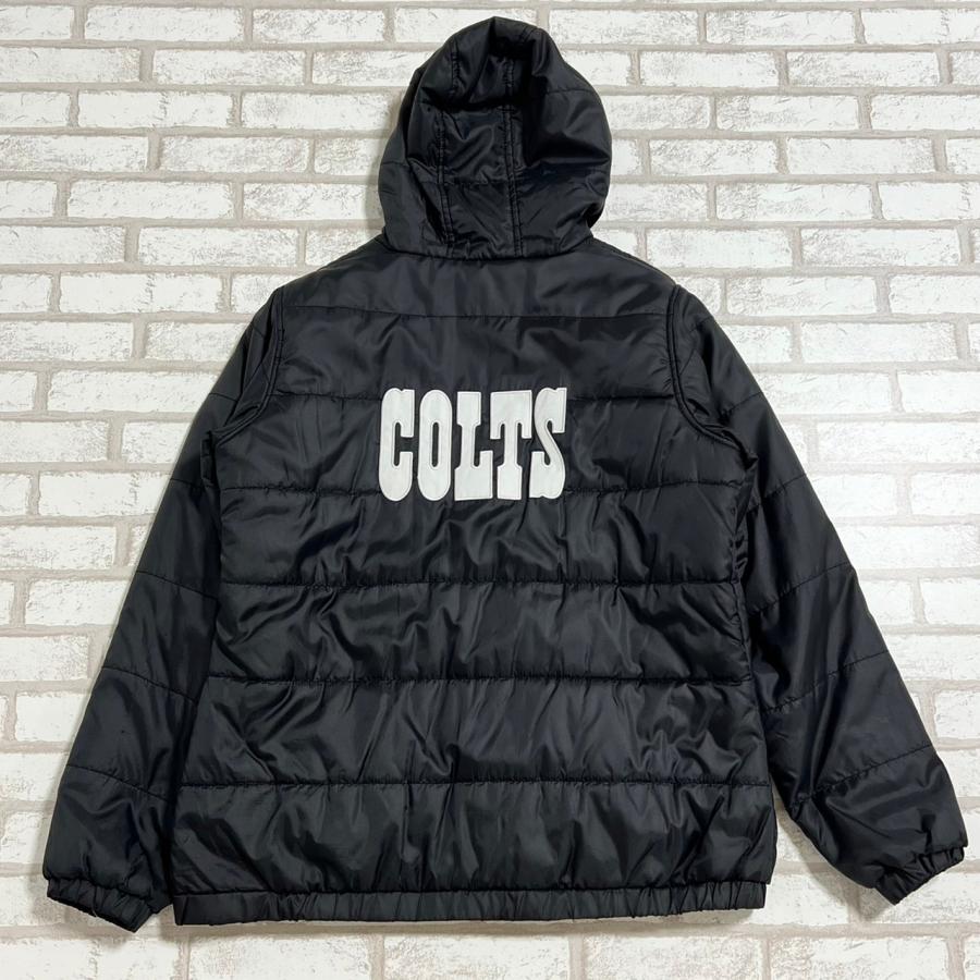 【古着】NFL・PROLINE　COLTSダウンジャケット　黒・ブラック　Mサイズ　100％ポリエステル_3