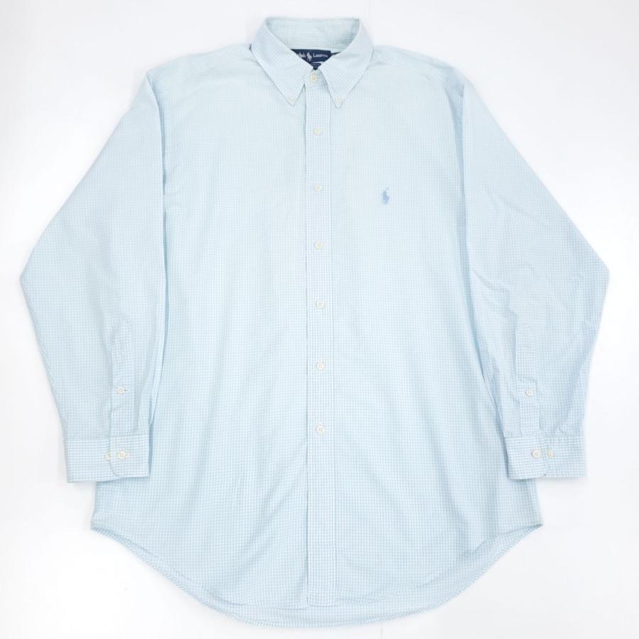 ラルフローレン 長袖シャツ 古着 チェック柄 水色 ライトブルー アメカジ RALPH LAUREN :rl-72:Lucido Bell 通販 古着 Yシャツ ブルー