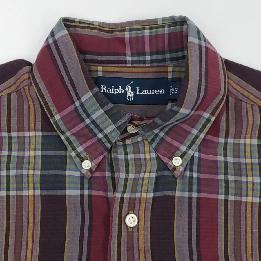 ラルフローレン 半袖シャツ 古着 美品 チェック柄 S サイズ アメカジ RALPH LAUREN｜lucidobell｜02