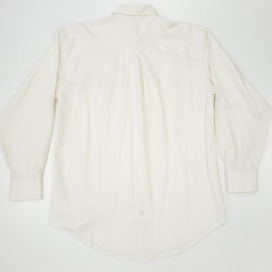 未使用品】Sjiz 長袖 シルク シャツ ダメージ風 加工 白 シャツ Y 