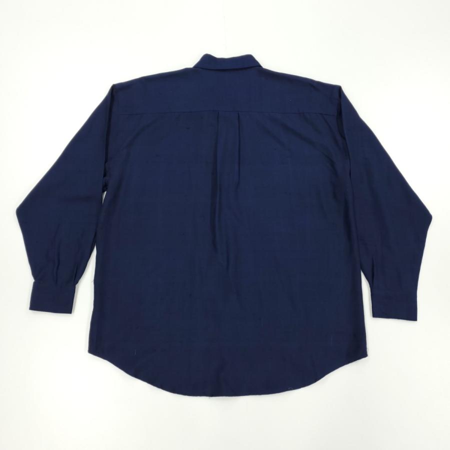 未使用品】Sjiz 長袖 シルク シャツ ダメージ風 加工 カラー Yシャツ 