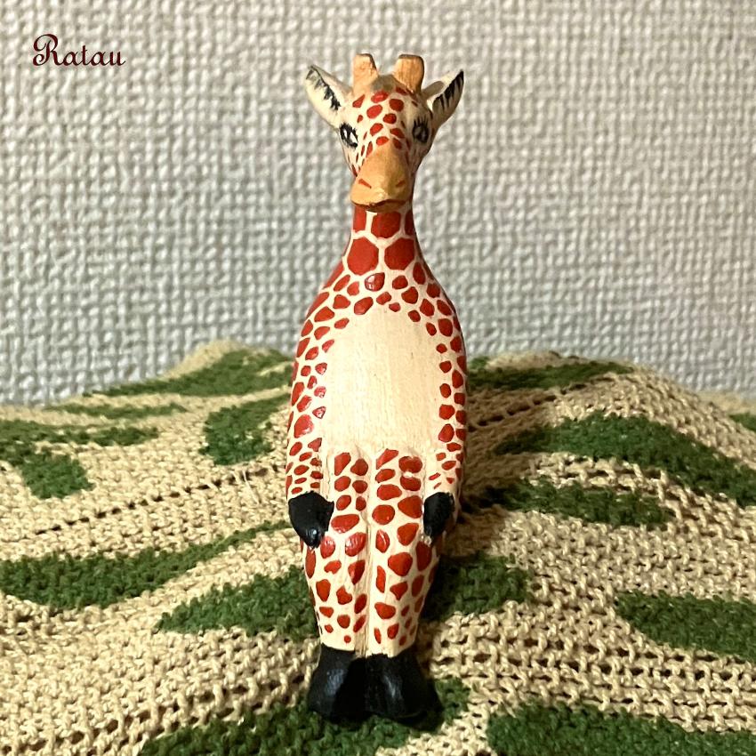 置物 動物オブジェ お座りアニマル ミニサイズ 6点セット 木彫り