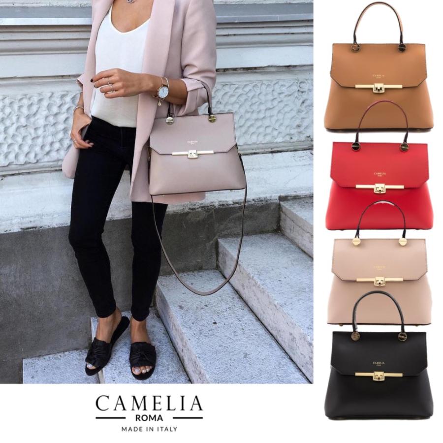 カメリアローマ CAMELIA ROMA レザー ハンドバッグ カメリアローマ CAMELIA ROMA レザー ハンドバッグ