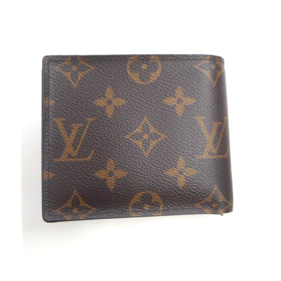 ルイヴィトン 2つ折り財布 LOUIS VUITTON モノグラム ポルトフォイユ・マルコNM M62288 中古 ブラウン 2021年｜lucio｜02