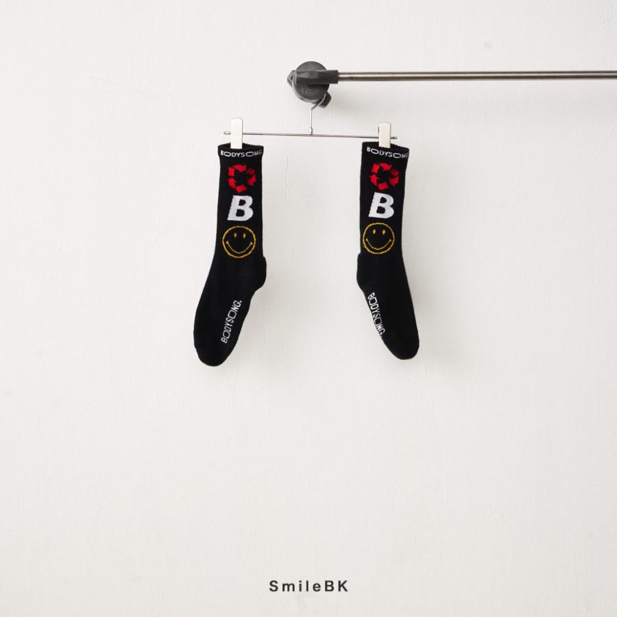 靴下 メンズ レディース SOCKS! BS999999 クルーソックス ソックス クルー丈 くつ下 おしゃれ スマイル にこちゃん ロゴ ユニセックス フリーサイズ 国産 日本製｜lucius｜18