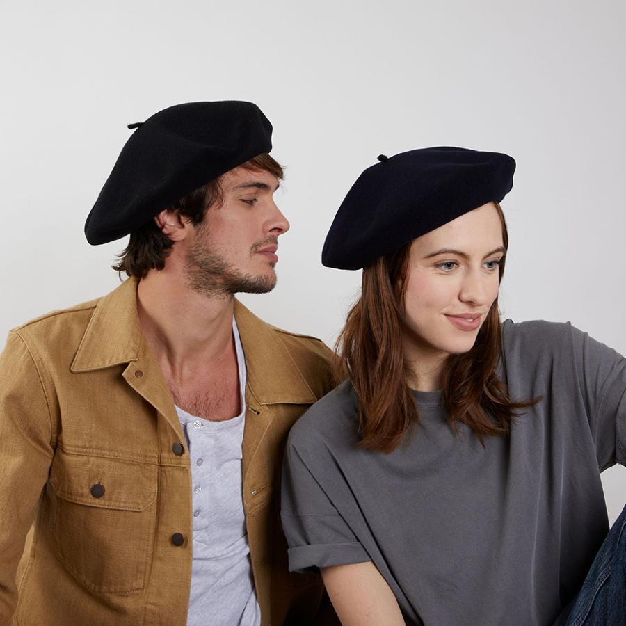 最終値下げベレー帽ロレールLAULHERE 黒L 箱付き