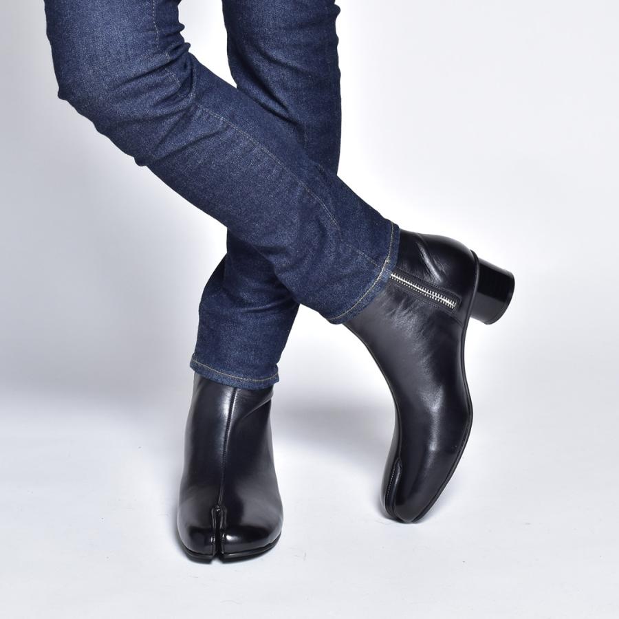 日本製 ブラック 足袋 サイズ44 Endevice endevice 足袋ブーツ メンズ 本革 ブーツ タビブーツ ショート