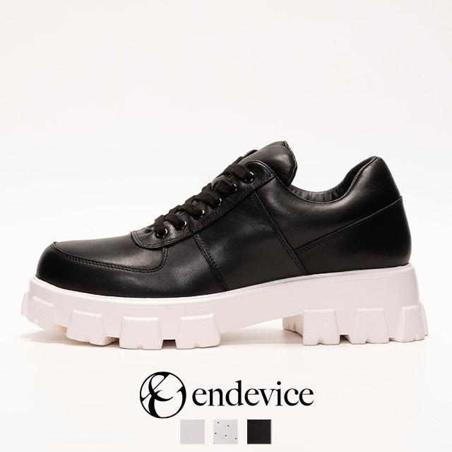 endevice（エンデヴァイス） スニーカー メンズ 厚底 本革 カジュアル