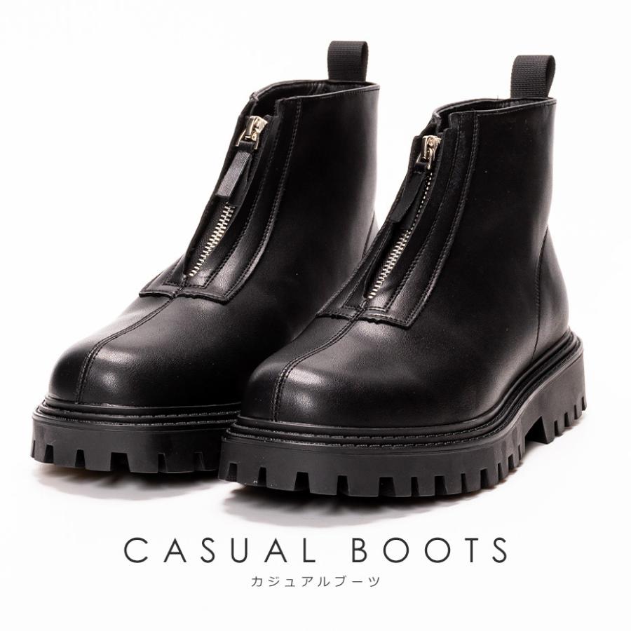 endevice（エンデヴァイス） ショートブーツ メンズ フロントジップ