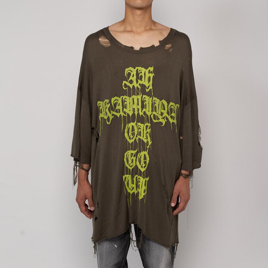 KAMIYA カミヤ Words Printed Knit Tee Tシャツ メンズ レディース 