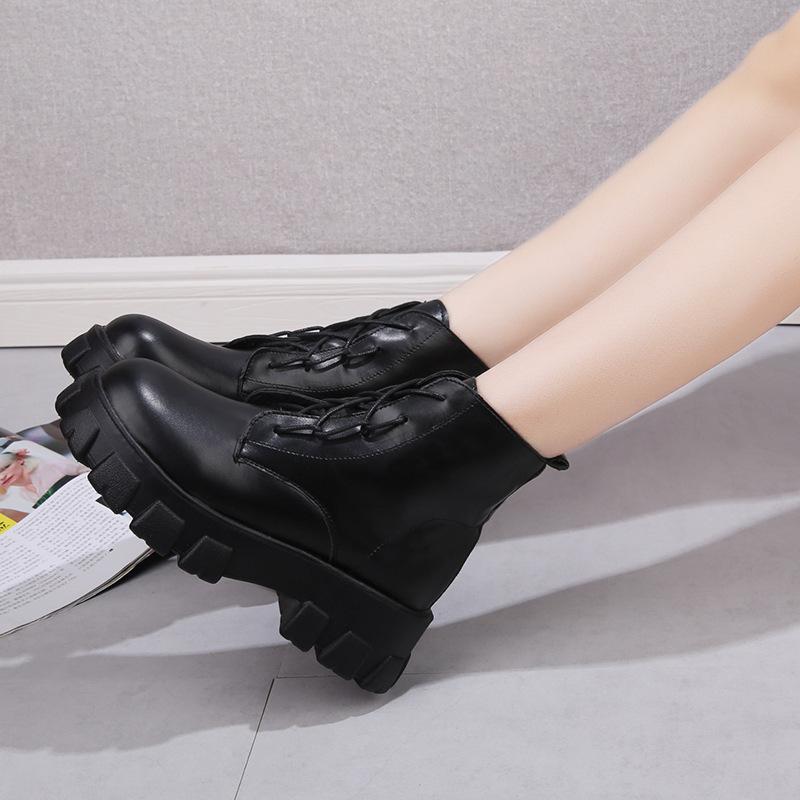 ブーツ レディース 厚底 太ヒール 韓国 ショートブーツ ヒール 黒 歩きやすい おしゃれ 可愛い カジュアル ブラック|lucius|09