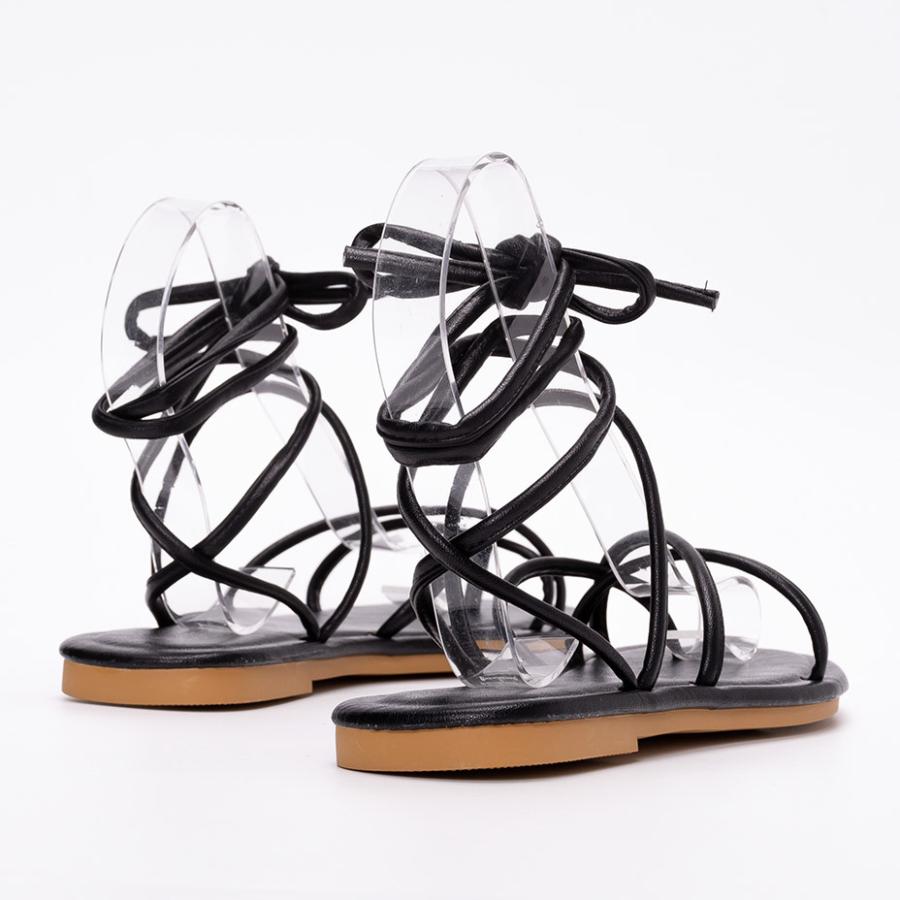 サンダル レディース トレンド 歩きやすい 夏 ぺたんこ 黒