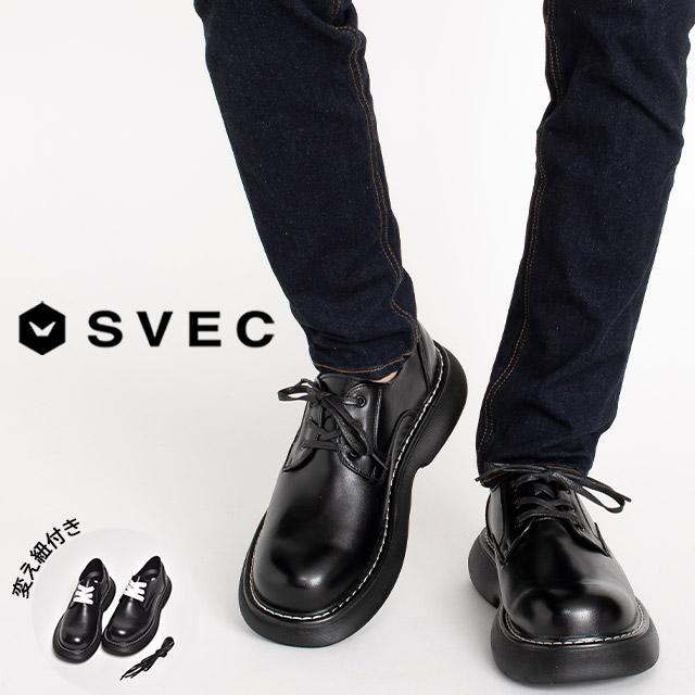 SVEC（シュベック） レースアップシューズ メンズ 厚底 カジュアル