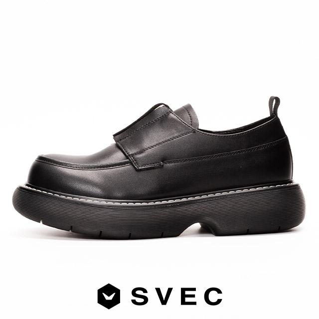 SVEC（シュベック） スリッポン メンズ カジュアルシューズ 厚底 革靴