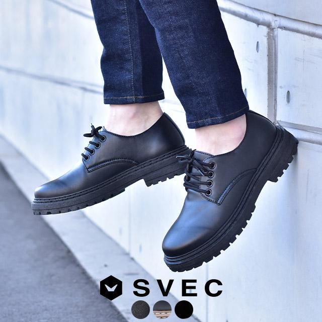 SVEC（シュベック） カジュアルシューズ メンズ 50代 革 ブランド 厚底