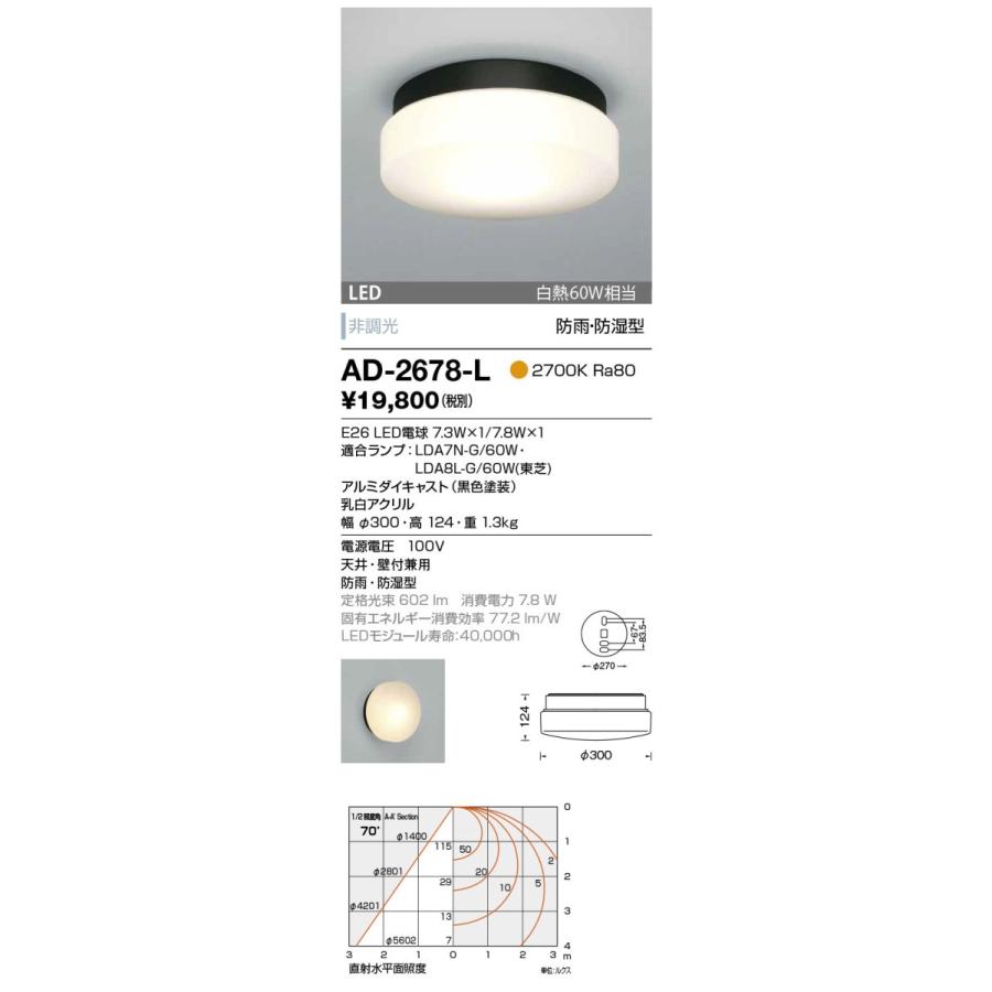 AD-2678-L 山田照明 バスルームライト ウォールライト