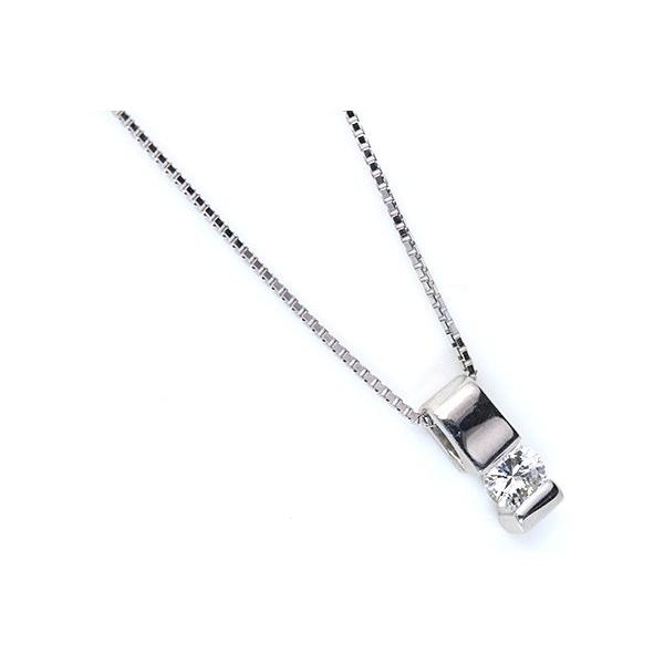 一粒ストレートライン ダイヤモンド 0.22カラット ネックレス PT900