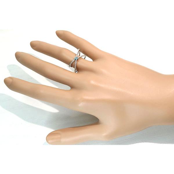 ブルーダイヤモンド（トリーテッド） リング/指輪 0.170ct プラチナ900 PT900 カラーダイア  /青(ブルー)/セレクションジュエリー・新品/届10/1点ものの画像