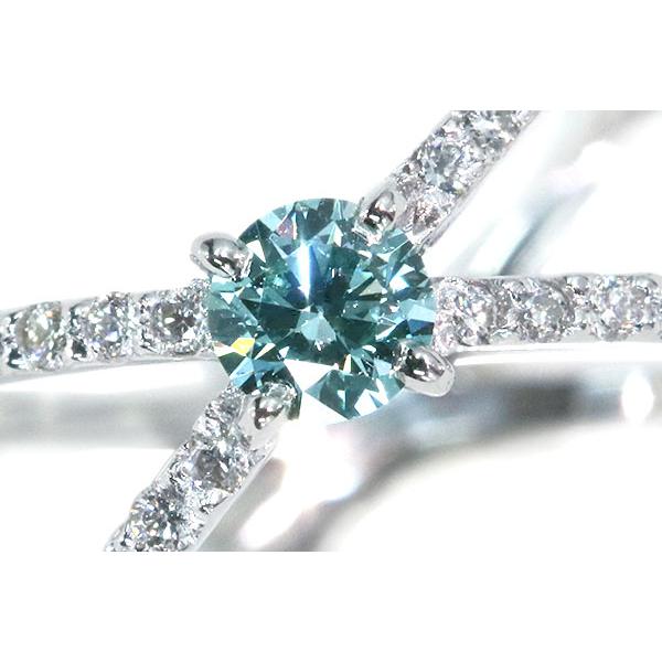 ブルーダイヤモンド（トリーテッド） リング/指輪 0.170ct プラチナ900 PT900 カラーダイア  /青(ブルー)/セレクションジュエリー・新品/届10/1点ものの画像