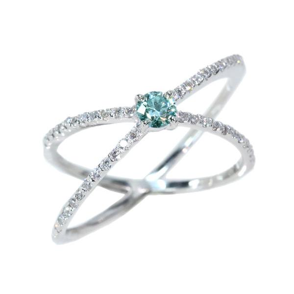 ブルーダイヤモンド（トリーテッド） リング/指輪 0.170ct プラチナ900 PT900 カラーダイア  /青(ブルー)/セレクションジュエリー・新品/届10/1点ものの画像