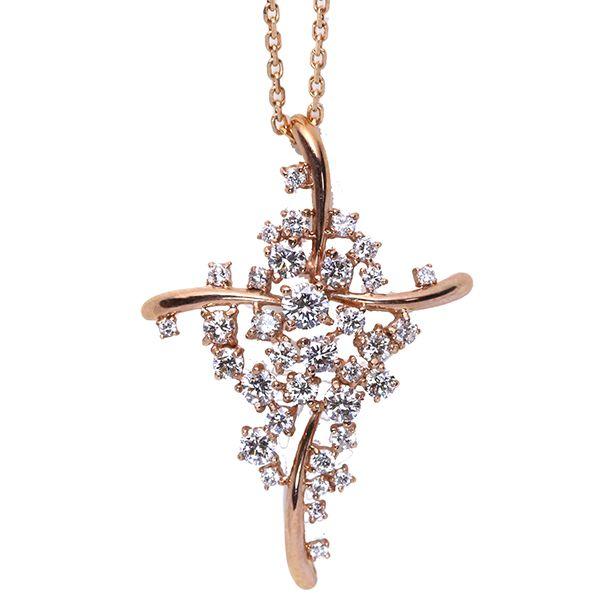 【在庫限り】ダイヤモンド 1.カラット K18PG（選べる金種） ネックレス 1ct 1カラット 鑑別書付 /白・透明(ホワイト)/受注生産品・新品/届30