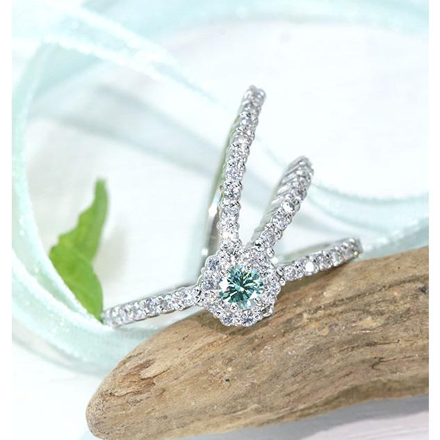 ブルーダイヤモンド（トリーテッド） リング/指輪 0.160ct プラチナ900 