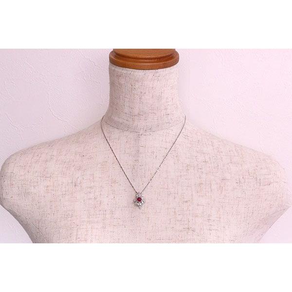 Pt900天然石ルビー3.18ct.ダイアモンド0.14ct.ネックレス 高級
