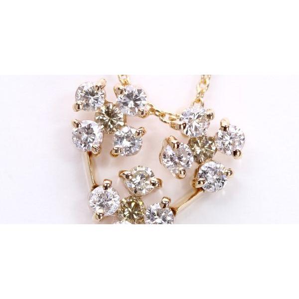 【在庫限り・K18WGラスト1本】ダイヤモンド0.6ct ネックレス 縦ラインとハートが描ける ２wayタイプ /白・透明(ホワイト)/受注生産品・新品/届30/10029930の画像