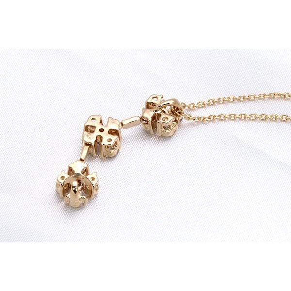 【在庫限り・K18WGラスト1本】ダイヤモンド0.6ct ネックレス 縦ラインとハートが描ける ２wayタイプ /白・透明(ホワイト)/受注生産品・新品/届30/10029930の画像