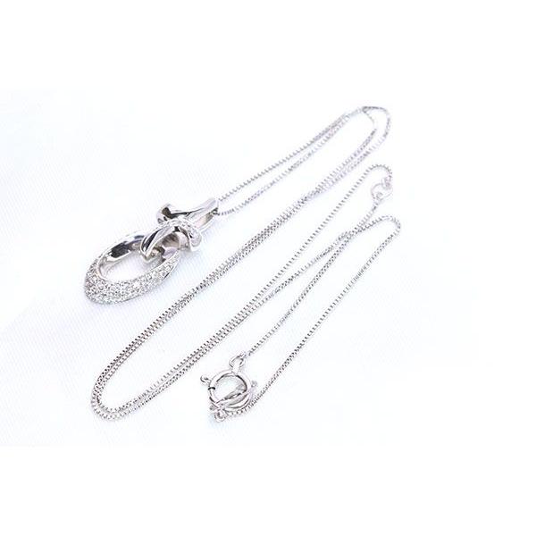 ファッショナブル ダイヤモンド 0.22カラット ネックレス K18WG おしゃれデザイン /白・透明(ホワイト)/セレクションジュエリー・新品/届10/の画像