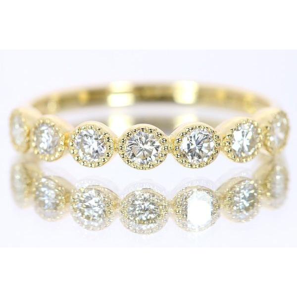 7Diamonds〕0.35ct 7石ダイヤとミルグレーン K18 PG WG （PT対応可 