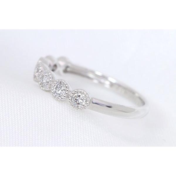 7Diamonds〕0.35ct 7石ダイヤとミルグレーン K18 PG WG （PT対応可 