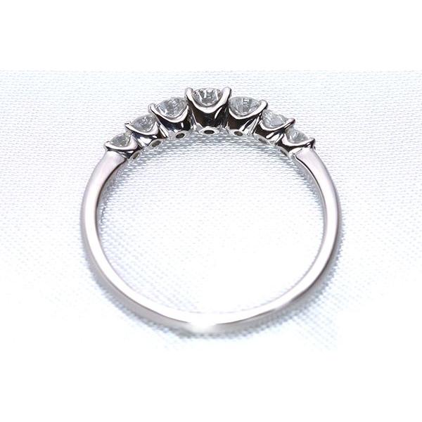 ダイヤ一文字一粒ダイヤリング 即納在庫あり・PTラスト1本】ダイヤモンド 0.6カラット リング/指輪