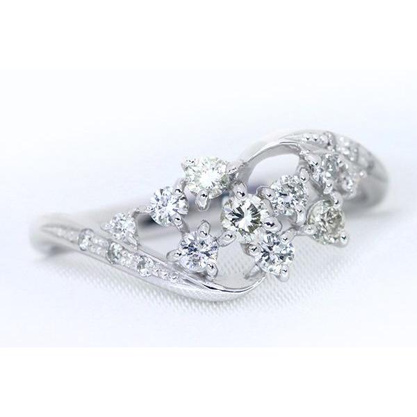 【即納在庫あり・PTラスト1本】ダイヤモンド 0.35ct リング/指輪 ダイヤのスバル！輝きと空間の絶妙バランス /白・透明(ホワイト)/受注生産品・新品/届30の画像
