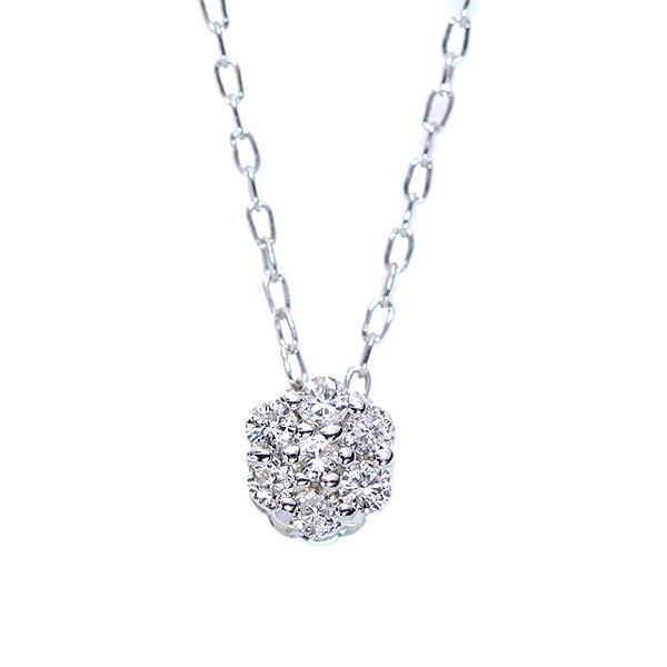 【当店限定価格】【在庫限り】ダイヤモンド 0.10ct K18 PG WG 18金 PTプラチナ 7石 ネックレス PetitJewel /白・透明(ホワイト)/受注生産品・新品/届30/の画像