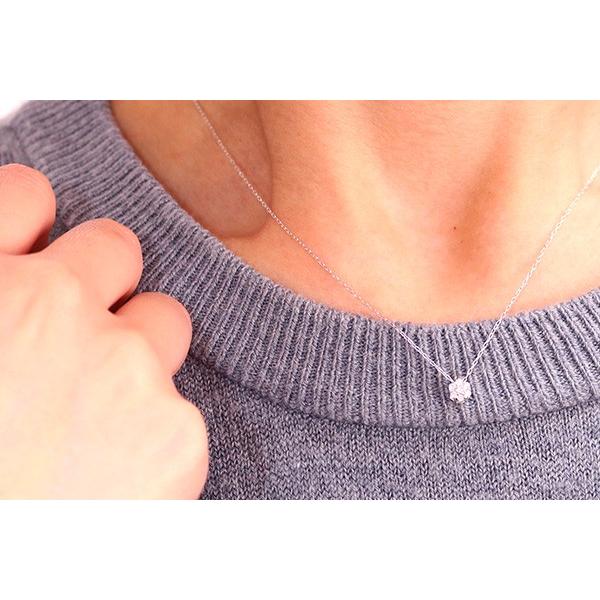 【当店限定価格】【在庫限り】ダイヤモンド 0.10ct K18 PG WG 18金 PTプラチナ 7石 ネックレス PetitJewel /白・透明(ホワイト)/受注生産品・新品/届30/の画像