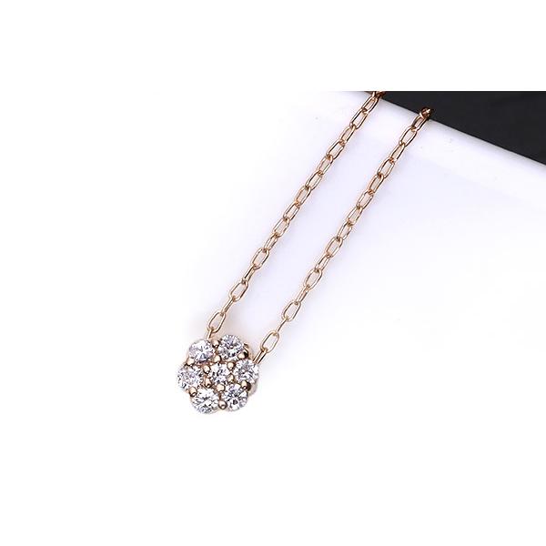 【当店限定価格】【在庫限り】ダイヤモンド 0.10ct K18 PG WG 18金 PTプラチナ 7石 ネックレス PetitJewel /白・透明(ホワイト)/受注生産品・新品/届30/の画像